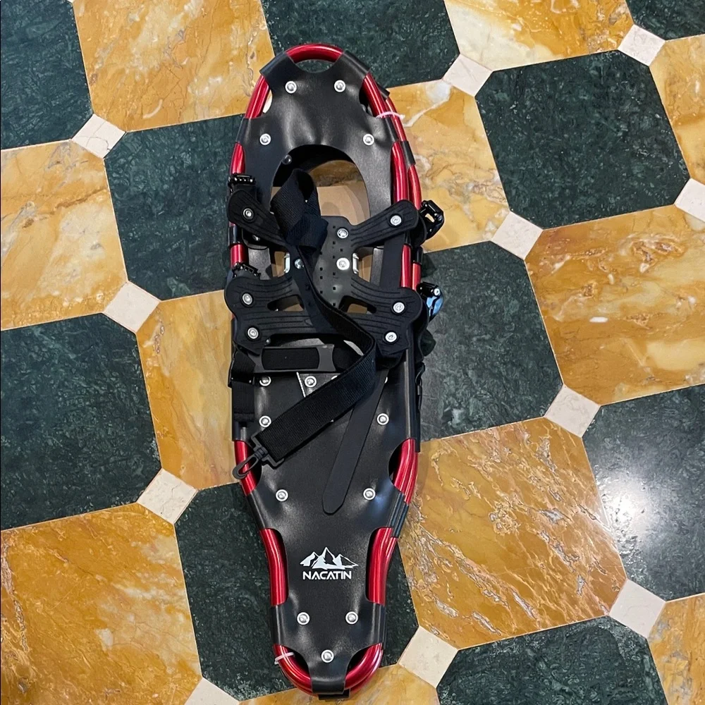 Nacatin Black and Red Snowshoes with Carrying Bag